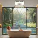 4-in-1 Bathroom Fan with Ligh,Bathroom Exhaust Fan with Bluetooth Speaker & LED Light, 7-Color RGB & 3CCT Adjustable Light, Music Sync, Digital Display, Easy Install,Remote Control, Large