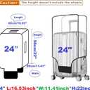 Clear PVC Suitcase Cover Protectors Transparent Luggage Cover Waterproof Wheeled Suitcase Dust Covers Dustproof Travel Luggage Sleeve Protector (24")