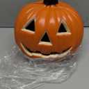 Toyvian Halloween Jack O Lantern Artificial Pumpkin Light LED Pumpkin Lantern Decorative Halloween Prop for Garden Patio Front Door Decor 8inch (14X19CM)