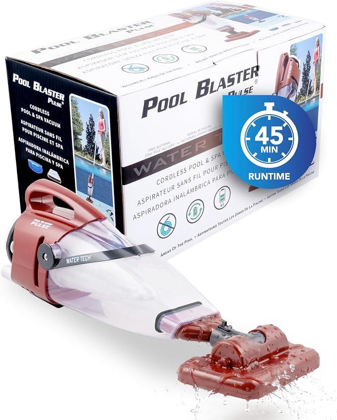 POOL BLASTER Pulse Cordless Pool Vacuum for Above Ground Pools
American-Engineered Hoseless Vac with XL Debris Chamber & 45" Pole - Rechargeable Cleaner with 7.5" Head & 45 Min Runtime