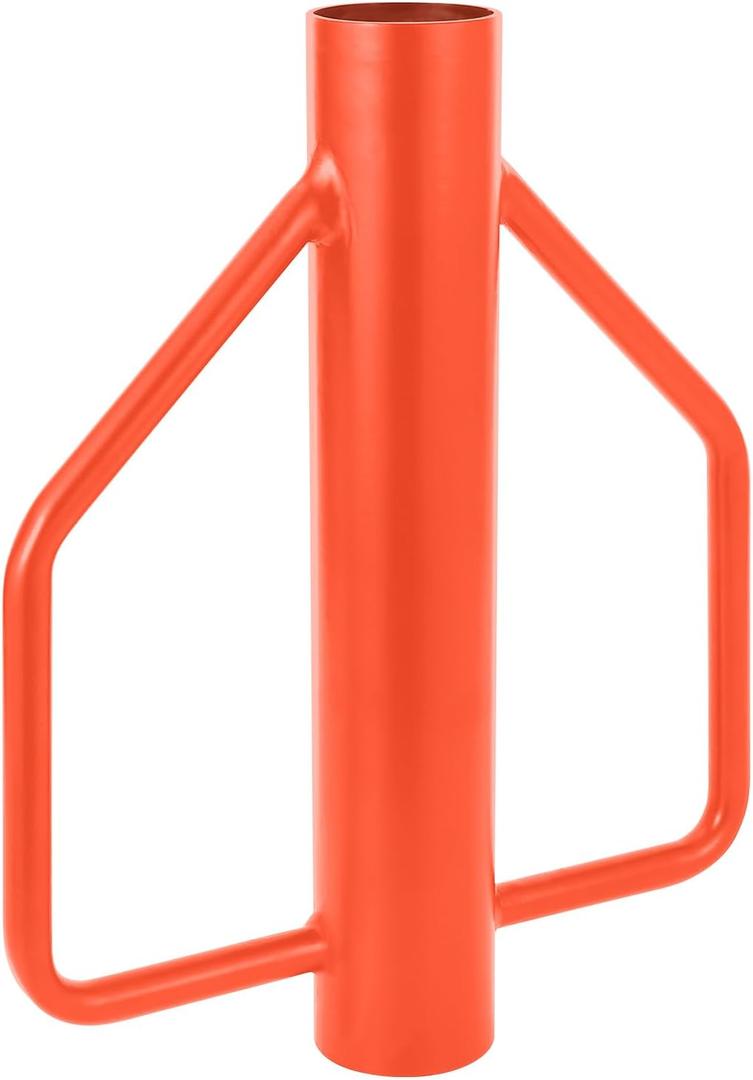 Fence Post Driver t-Post Pounder, Heavy Duty Steel Post Hammer with Handle for Wooden/u-Channel/Metal Fences, Orange 8lbs
