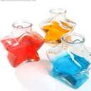 Magic Season Decorative Glass Bottles with Cork Stoppers (10 fl oz. Five-Pointed Star Bottles / 6 Pcs)