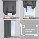 DONREN Balloon Shades Blackout Tie Up Curtain Valance - Adjustable Thermal Insulated Kitchen Window Curtain (Medium Grey 34 W x 63 inches Long,1 Panel)