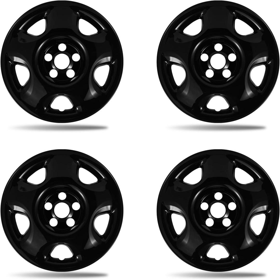 17 Inch Wheel Skins for 2007-2011 Honda CR-V LX, Fits OEM Steel Wheel #42700-SWA-A01 / #42700-SWA-305 / #42700-SWA-601, Gloss Black Snap-On Wheel Covers 4-Pack