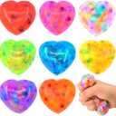 8 Pack Valentines Day Stress Balls, Heart Squeeze Balls Squishies Fidget Toys for Valentines Party Favor Classroom Valentines Card Prizes Gifts
