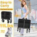 Wagons Carts Foldable - Collapsible Wagon 360Lbs, Folding Wagon Cart with Wheels, Foldable Wagons Portable for Groceries, Sports, Camping, Storage, Travel, Shopping -Jet Black