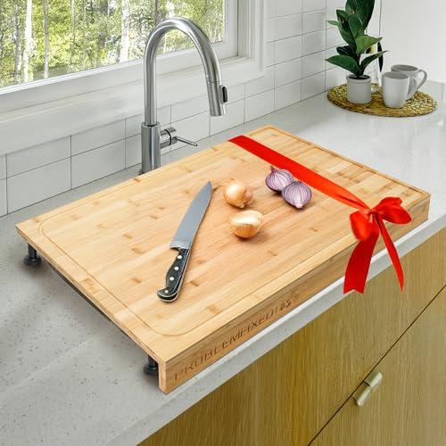 Amazon.com: Over-the-Sink Cutting Board for Kitchen  Space-Saving Sink Cover for Counter Space, Kitchen Prep Board That Goes Over Sink, Also Works as Over the Stove Cutting Surface: Home & Kitchen