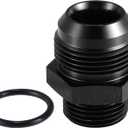 X AUTOHAUX 16AN Flare to 12AN ORB O Ring Port Male Fuel Pump Rail Adapter Fuel Fitting Adapters for Car Aluminum Alloy Black