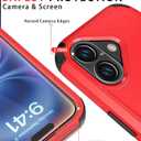 Diverbox for iPhone 16 Plus Case [Shockproof] [Dropproof] [Tempered Glass Screen Protector + Camera Protectors] Heavy Duty Protection Phone Case Cover for Apple iPhone 16 Plus (Red)