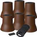 MYMULIKE Bed Risers 6 Inch, 6 Pack Heavy Duty Bed Furniture Risers, Lift Up to 2200lbs Round Couch Risers for Sofas, Couches, TV Stands and Chairs (Brown)