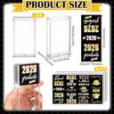 AceOrbit 24 Sets Graduation Candy Tubes Bulk for Guest 3.54 Inch Empty After Dinner Candy Jar Buffet Container Acrylic Box with Sticker for Class of 2026 End of Year Gifts(Black)