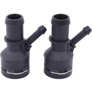 MOTOKU 2Pcs Engine Coolant Heater Hose Connector for VW Jetta GTI Passat CC Eos Tiguan Golf Beetle Audi A3 TT Q3 Quattro 2005-2016 Radiator Cooling Water Pipe Connector