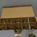 Mini Lantern with Flickering LED Candles Set of 10, Hewory Gold Vintage Decorative Hanging Candle Lanterns for Halloween, Christmas, Wedding Decorations, Party, Table Centerpiece, Battery Included