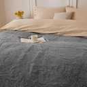 COOVA Ultra Soft Faux Fur Throw Blanket – Fuzzy Fluffy Cozy Microfiber Blankets, Warm Thick Plush Sherpa Fleece Throw Blanket for Couch,Bed,Sofa,Ideal Gift for Women.(Light Grey, 50"x60")