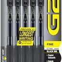 Pilot G2 Premium Gel Roller Pens 0.7, Fine Point Smooth Writing Pens Black, Pack of 5 30