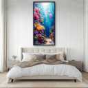 Ocean Large Wall Art Nautical Coral Sealife Pictures Wall Decor Undersea Canvas Seascape Print Painting Modern Artwork Home Decoration for Entrance Living Room Bathroom Bedroom Office Framed 60"x30", 60L" x 30W"