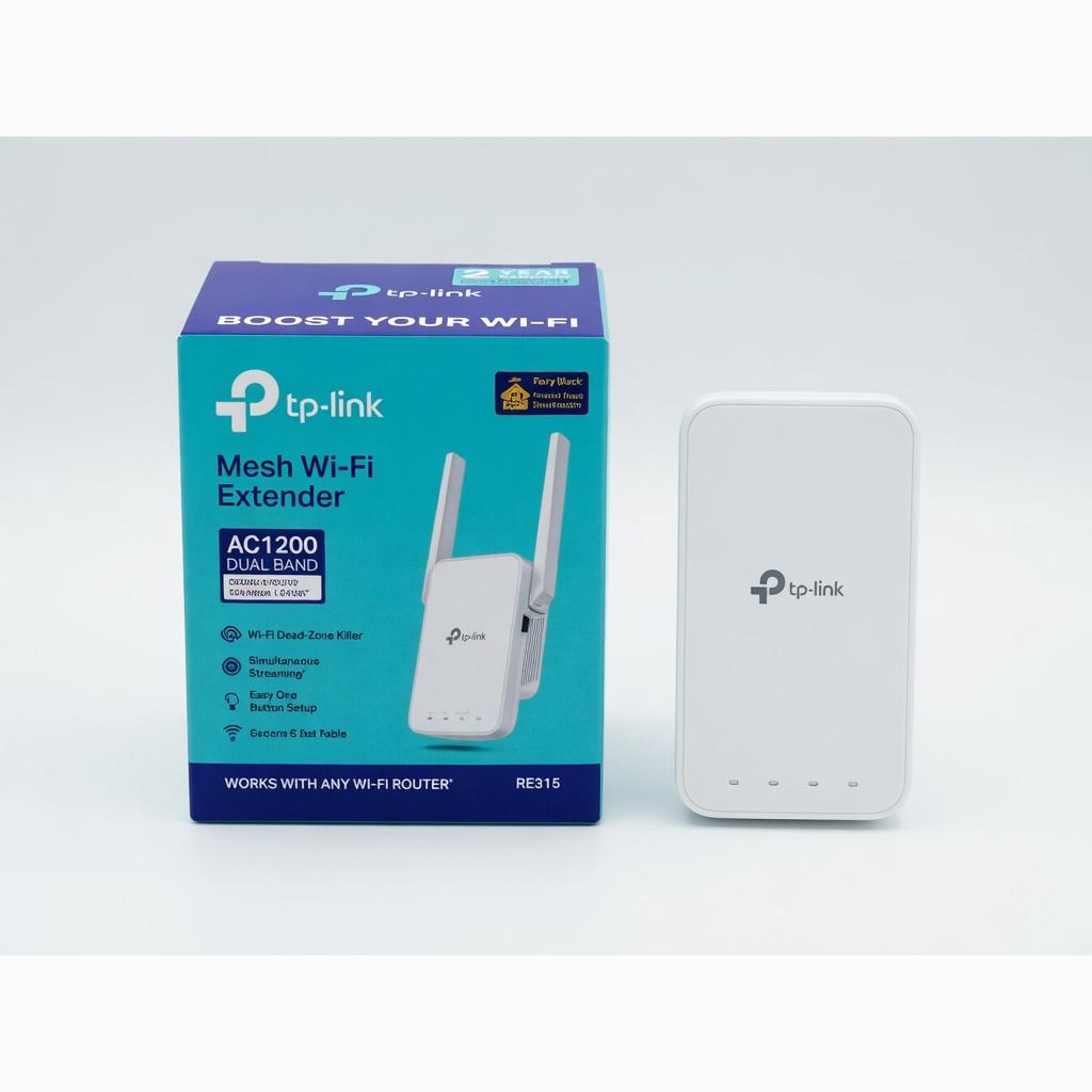 TPLink AC1200 WiFi Extender, 2023 Engadget Best Budget Pick, 1.2Gbps Signal Booster for Home, Dual Band 5GHz/2.4GHz, Covers Up to 1500 Sq.ft and 30 Devices,Support Onemesh, One Ethernet Port (RE315)