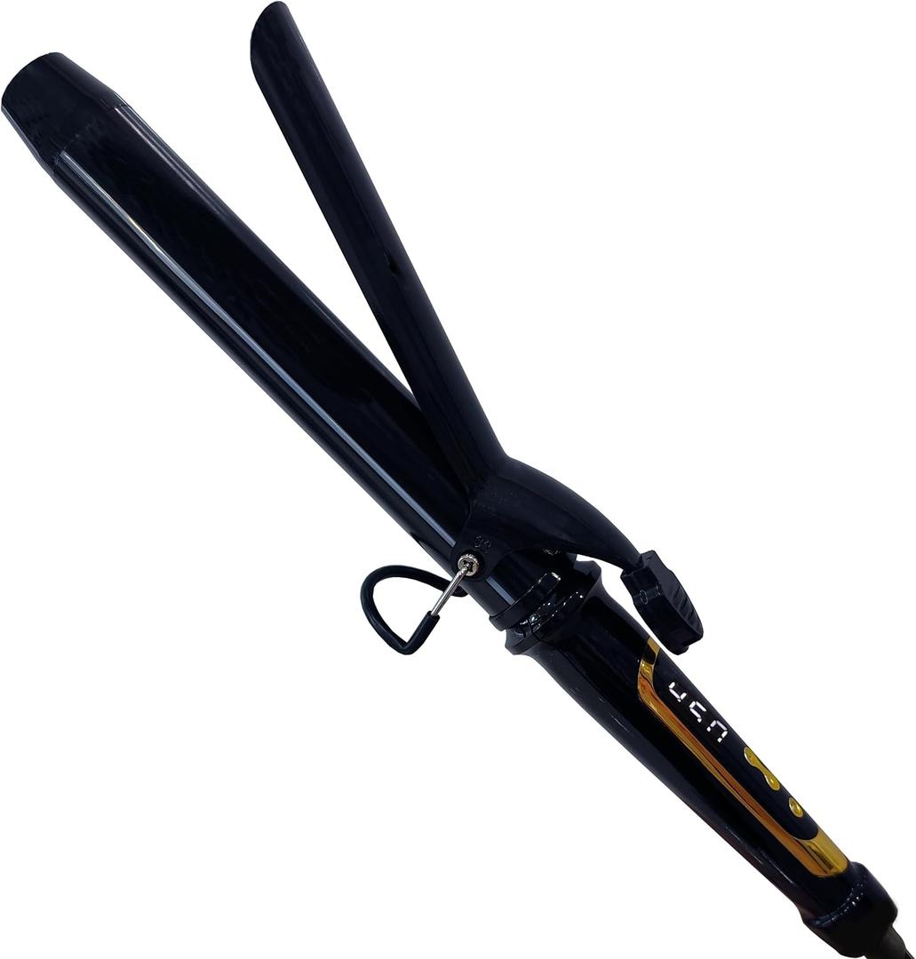 abp 1.25 Inch Curling Iron Extra Long Barrel with Clamp Instant Heat to 450 | Ceramic Coating with LCD Display, 1 1/4 Inch Hair Style Tool for Long & Medium Hair, Designed for Women & Girls