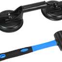 Floor Gap Fixer Tool for Laminate Floor Gap Repair Plank Grabber Includes Heavy Duty Aluminum Suction Cup and Fiberglass Handle Rubber Mallet (Can't Use on Scraped Surface Floor) (Blue)