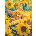 ossomo Diamond Painting Kits for Adults, DIY 5D Full Drill Colorful Cats and Sunflowers Diamond Art Kits Diamond Dots Pictures Perfect for Relaxation and Home Wall Decor 30x40cm