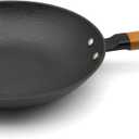 10 inch Omelette Pan, Uncoated ICH Clay Mold Cast Iron Egg Frying Pan with Wood Handle, Preseasoned Lightweight Healthy Small Skillet for All Stoves