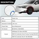 Mazda CX-3 2016-2022 2.0L l4 Front Left Fender Trim Arch Molding Trim, Black Plastic, MA1290104 D10E51W30C