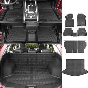 powoq Floor Mats Compatible with 2017-2022 Mazda CX-5 Trunk Mat TPE Backrest Mat Replacement for Mazda CX-5 2017-2022 Accessories (Fit 2017-2022 CX-5, Rear Cargo Mat+Rear Backrest Mat+Floor Mats)