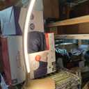 EDISHINE Curved LED Table Lamp, Modern Bedside Lamp with 3 Color Temperature & Stepless Dimming, Aluminum & Iron, Nightstand Lamp for Bedroom, Living Room, Gold