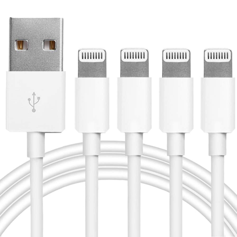 4Pack [Apple MFi Certified] Charger Lightning to USB Charging Cable Cord Compatible iPhone 14/13/12/11 Pro/11/XS MAX/XR/8/7/6s Plus,iPad Pro/Air/Mini,iPod Touch (3.3ft)