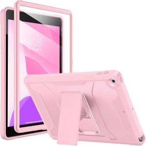 Soke Case for iPad 9th/8th/7th Generation 10.2-Inch (2021/2020/2019 Release), with Built-in Screen Protector and Kickstand, Rugged Full Body Protective Cover for Apple iPad 10.2 Inch - New Pink