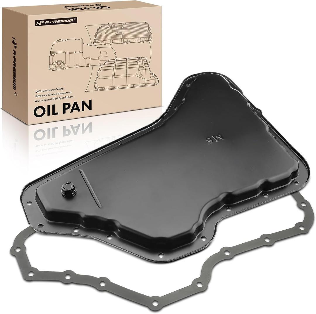 A-Premium Transmission Oil Pan with Gasket Compatible with Chevrolet Malibu, Impala, Lumina, Monte Carlo & Buick Regal, Lucerne, Allure, Century, LaCrosse & Oldsmobile 88 & Pontiac Grand Prix