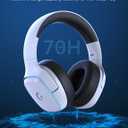 Gvyugke 2.4GHz Wireless Gaming Headsets for PS5, PS4, PC, Switch - Bluetooth 5.3 Gaming Headphones with Noise Canceling Mic, 7.1 Surround Sound, 70H Battery, Blue Lighting - White