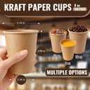 150 Pack 8 oz Disposable Paper Cups, Brown Coffee Cups Unbleached Kraft Paper, Sturdy Leak Resistant Hot/Cold Disposable Cups for Party Home Office