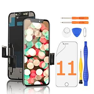 Yodoit for iPhone 11 Screen Replacement Kit Full HD COF LCD Display 3D Touch Digitizer Frame Full Assembly with Repair Tool for Model A2111, A2223, A2221 Black 6.1inch