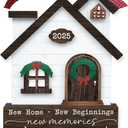 House Warming Gifts New Home Ornament 2025 - Wooden First Christmas in New House Keepsake Gift for Couple, Women, or Families - 3D Wood House & Key Design, Gift Box Included