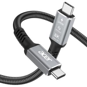 Acer USB4 Cable 40Gbps, 8K@60Hz Thunderbolt 4/3 Cable, 240W Fast Charging Braided High Speed USB-C Video Cord Compatible with MacBook, SSD, Docking, iPhone 16 and More (3.3FT)