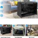Dog Kennel Cover 42 Inch, Crate Covers for Large Dog Cages with1 2 3 Doors, Privacy Waterproof 600D Oxford Fabric Indoor/Outdoor Black (Only Cover)