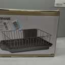 Farberware Classic 3-Piece Dish Drying Rack Set for Kitchen Counter, Gray - Rust-Resistant Wires, Self-Draining Board, Flatware Caddy, Non-Slip Feet