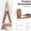 Small Woven Checkered Crossbody Bag for Womenl Cute Vegan Leather Purses Trendy Shoulder Handbags Wide Strap