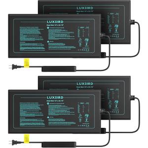 LUXBIRD Seedling Heat Mat 4 Pack 10"x 20.75" UL & MET Certified, Heating Film Warm Hydroponic Heating Pad for Germination, Indoor Gardening, Greenhouse