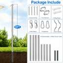 Stainless Steel Shade Sail Poles, 10FT Heavy Duty Sun Shade Poles with Pulley System, Weather-Resistant Shade Sail Post Kit for Backyard Patio Garden, Adjustable Raise & Lower Shade Canopy, 2 Pack