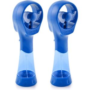 O2COOL 2 Pack Elite Battery Powered Handheld Water Misting Fans (Blue)