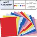 HABGP 12 Tab Dividers for 3 Ring Binder, 96 Pcs Multicolor 3 Ring Binder Dividers with Tabs, Page Folder Dividers, Plastic Tabbed File Dividers with Tabs, Three Ring Binder Index Dividers, 8 Set