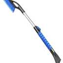 33'' Snow Brush and Ice Scraper for Car Windshield, Aluminum Extendable Snow Removal Tool for Car Window with Foam Grip, Soft Broom Head for Car SUV Vehicle Winter Accessories