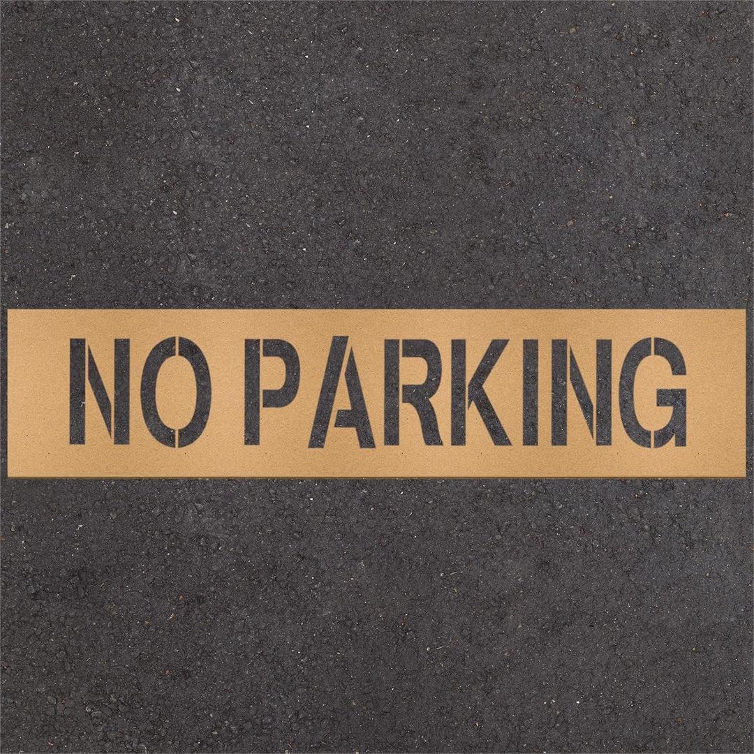 Noveread 12" Letter No Parking Stencil 15.8 x 89 Foldable Fire Lane Stencil Cardboard Parking Lots Curbs Painting Stencils Reusable Template for Traffic Curb Marking Pavement Sign