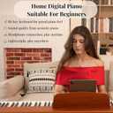 88 Key Digital Piano Keyboard with Stand & Sustain Pedal, Full-Size Semi Weighted Electric Piano for Beginners/Learners, Home Keyboard Piano with Headphone Jack, MIDI Connectivity, Brown