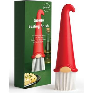 OTOTO Gnomeo Pastry Brush - Silicone Basting Brush for Cooking, Spread Oil Butter Sauce for BBQ Grill Baking, Gnomes Gifts for Women, Cute Funny Kitchen Gadgets