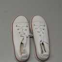 Toddler Little Kid Cushioned Canvas Shoes Slip On Sneakers Soft and Durable (1 Big Kid, White)