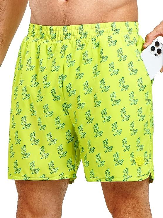 NORTHYARD Mens Swim Trunks 5" Beach Swim Shorts Quick Dry Bathing Suit with Mesh Liner Packable, Size S