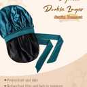 4PCS Satin Bonnet Double Layer Silk Sleep Cap for Sleeping Hair Bonnets with Elastic Tie Band for Curly Natural Hair
